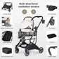 T3 Foldable Pet Stroller for Small Dogs & Cats – 3-in-1 Lightweight Design, 180° Canopy & Detachable Carrier (Beige)