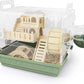 Cycodo 8 in 1 Acrylic Hamster Cage,2-Tier Dwarf Hamster Cage with Wooden Wheel & Hideout,Small Hamster Habitat with Accessories,Clear Pet Mice House(Green,14" L*10" W*11" H)