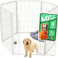 FXW Homeplus Unleashed Indoor Dog Playpen - Stress-Free and Safe Play, Heavy Duty 40 Inch 6 Wire Panels Dog Pen for Medium and Large Dogs, White│Patented