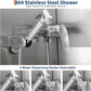 JoyJoy Stainless Steel Dog Washing Station - Dog Bath Tub for Large, Medium, Small Dogs, Pet Grooming Tub with Ramp, Non-Slip Grate, Shower, Soap Box, Faucet, Drain for Home & Outdoor（38"）