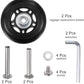 uxcell Replacement Luggage Wheels 64x24mm Suitcase Wheel Repair Kits Include 2 PU Bearing Wheels & Washers, Wrenches & Axle Screw for Trolley Bag, Inline Skate and Caster Board