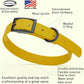Dogline Biothane Waterproof Dog Collar Strong Coated Nylon Webbing with Black Hardware Odor- Proof for Easy Care Easy to Clean High Performance Fits Small Medium or Large Dogs, Treasure Gold