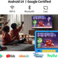 JREN Kids Table 10.1" ｜Android 14 Tablet for Kids｜64GB Storage｜Octa-Core｜WiFi ｜Cameras｜Parental Control｜Kids Content｜Case Included Great Gift for Children Ages 3-12 Years Old Blue
