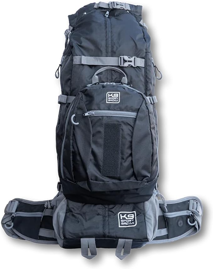 K9 Sport Sack Kolossus - XXL, Black - The Big Dog Backpack - Ideal for Dogs 26-29” Long - Fully Adjustable Pet Carrier - Doubles as a Professional-Grade 60L Hiking Pack