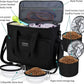 BAGLHER Dog Travel Bag, Airline Approved Pet Tote Organizer with Multi-Function Pockets, 2 X Food Storage Containers and 2 X Collapsible Dog Bowls, Perfect Weekend Pet Travel Set for Dog, Cat Black