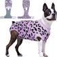 FUAMEY Recovery Suit for Dogs After Surgery,Soft Breathable Dog Bodysuit E-Collar & Cone Alternative Surgical Suit,Male Female Dog Neuter Spay Suits Anti Licking Wounds Onesie Purple Leopard M