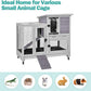 Rabbit Hutch Indoor for 2-4 Rabbits & Guinea Pigs，Bunny Cage with Slide-Out Plastic Trays，Wooden Small Animal Cage for Rabbits, Bunnies, and Guinea Pigs (Light Grey)