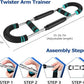U-Shaped Twister Arm Trainer, Adjustable Chest Arm Forearm Strengthener with 4 Springs, Portable Home Fitness Equipment for Men, Upper Body Muscle Workout Tool.