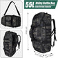 55L Large Duffle Bag, 3-in-1 Tactical Backpack MOLLE Pack for Gym, Sports, Outdoor, Black Camo