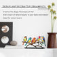 5 Birds on a Branch, Metal Desktop Decorations, Home Bird Decorations for Office, Window, Aviary, Garden, Gifts for Bird Lovers, Boxed Set.