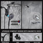 High Pressure Rain Shower Head: Upgrade Shower Heads with Handheld Spray Combo with Fixed Showerhead and 10 Sprays Handheld Shower Head, Detachable Showerheads Built-in Magnetic Docking and Power Jets