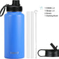 DRINCO Stainless Steel Water Bottle Spout Lid Vacuum Insulated Double Wall Water Bottle Wide Mouth (40oz 32oz 22oz 18oz 14oz) Leak Proof Keep Cold Sport Camping Hiking (32 oz, 32oz Royal Blue)