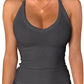 iGENJUN Workout Tops for Women Racerback Basic Tank Summer 2025 Camisole V Neck Slim Fit Ribbed Sleeveless