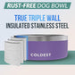 Coldest Dog Bowl - Anti Rust Metal, Non Slip, 3 Layers Insulated Stainless Steel Dog Bowls - Spill Proof & Heavy Duty - Water Bowl for Dogs, Cats & Pets, Dish Washer Safe (100 oz, Galaxy Purple)