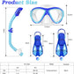 Kids Mask Fins Snorkel Set, Dry Top Snorkeling Gear for Kids Youth Boys Girls Junior Age 5-15 Tempered Glass Snorkel Mask Set Panoramic View Snorkeling Packages