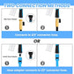 Dog Wash Hose Attachment, 10-in-1 Spray Mode Pet Shower Soap Sprayer with Grooming Comb Rubber Brush, Hose Nozzle with 100cc Soap Dispenser, for Watering, Car Wash, Dog and Horse Showering (Blue)