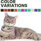 BRONZEDOG Leather Cat Collar with Removable Bells Non Breakaway Kitten QR Tag for Girl Boy (9" - 12" Cats/Mini Dogs, Blue & Silver)