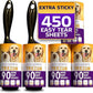 Lint Rollers Pet Hair Value Pack of 450 Sheets / 5 Refills, Sticky Roller Pet Hair, Lint Remover Dog Hair, Cat Hair, Fuzz, Animal Fur, Large Lint Removal Roller Clothe, Couch, Furniture. Stick Roller