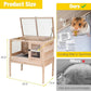 Aivituvin Wooden Guinea Pig Cages Indoor with Removable Stand, Anti Chewing Rabbit Hutch with Ramp and Wire Mesh, 2 Story Small Animals House Habitat with Pull Out Tray (Light Natural Wood)