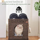 Cat Litter Box Enclosure Hidden Litter Box Furniture with Metal Heightened Feet, Rattan Handwoven Cat House with Litter Mat, Hidden Litter Box Furniture for Bedroom Living Room Brown