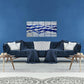 SYGALLERIER Abstract Coastal Metal Wall Art Handcrafted Big 3D Blue and Silver Artwork Modern Sea Waves Pictures Contemporary Sculpture for Living Room Bedroom Bathroom Decor