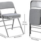 BOOSDEN Padded Folding Chair 2 Pack, Foldable Chair with Fabic Thick Cushion, Heavy Duty Metal Folding Chair for Outdoor & Indoor & Dining & Party, Grey