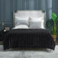 Cozy Bliss Faux Fur Throw Blanket for Couch, Cozy Warm Plush Striped Blanket for Sofa Bedroom Living Room, 90 * 90 Inches Black