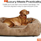 FUZI Luxury Aesthetic Dog Bed with Extra Cover for Medium Dogs, Washable Pet Couch, Pet Bed with Sides, Non-Slip Bottom, Soft & Durable Calming Dog Bed, Faux Fur, Medium 31.75x23.6x9.5 Soft White