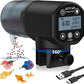 Automatic Fish Feeder Dispenser for Aquarium: Rechargeable Auto Feeders for Tank Turtle Pond Betta - 200ml Smart Food Feeding Timer Dispensers for Flake Pellet Vacation Weekend
