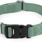 Mikivery Nylon Dog Collar with Quick Release Buckle Soft Adjustable Sturdy for Small Medium Large Dogs Emerald,L