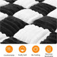 Dog Car Seat Cover for Back Seat, Plaid Backseat Pet Bed Mat, Non-Slip Travel Dog Bed for Backseat Extenders, 24.8" x 54", Black and White