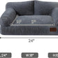 Hollypet Fluffy Plush Dog Cat Pet Couch Soft Calming Sofa Bed for Medium Small Cats and Dogs, Gray