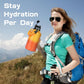 Insulated Water Bottle 64 oz, Half Gallon Water Jug Cold 48H, BPA Free Stainless Steel Bottles with Straw/Chug 2-in-1 Lid, Bag, Paracord Handle, Silicone Boot, Sports Gym School Metal Flask