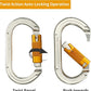 SOB Auto Locking Climbing Carabiner Clips,Heavy Duty Asymmetrical Carabiner Connector Used for Rappelling Gear Rescue Outdoor Projects Dog Leash