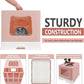 XL Foldable Cat Litter Box with Lid - Jumbo Enclosed Potty - Top Entry Anti-Splashing Toilet - Includes Scoop & 2-in-1 Cleaning Brush (Pink)