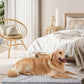 OhGeni Orthopedic Waterproof & Machine Washable Dog Bed for Large Pets, Suitable for Crates, 25D Egg Crate Foam, Non-Slip Bottom & Removable Cover, Houndstooth Fabric, 41 Inches(Gray)