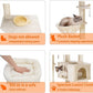 Heybly Cat Tree, Cat Tower for Indoor Cats with Scratching Board, Multi-Level Cat Furniture Condo with Feeding Bowl, Beige HCT010M