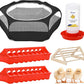 Pawaboo 5-in-1 Chicken Brooder Box for Chick Starter Kit, Includes Pet Cage Tent, Chicks Perch, Chicks Feeder, 1.1L Chick Waterer, Baby Chicken Supplies (Brooder Set), Black