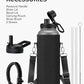 40oz Insulated Water Bottle,Stainless Steel Vacuum Water Bottle, BPA-Free & Leakproof -with Paracord Handle,Strap,Straw Spout Lids,Large Water Jug for Gym Sports