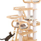 76.8'' Tall Modern Large Cat Tree,Multi-Level Wood Cat Tower for Indoor Cats Large Adults,Luxury Heavy Duty Cat Condo with Cushion,Scratching Posts,Clear Hammock Activity (76.8inch)
