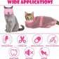 Patelai 5 Pcs Cat Bathing Bag Set Cat Grooming Bag Adjustable Pet Shower Net Muzzles Nail Clipper Tick Remover Tool Massage Brush(Pink)
