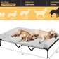 Veehoo Cooling Elevated Dog Bed Add Removable Deluxe Rose Plush Bolster Cushion Mat, 59" x 37" Washable Dog Couch Bed, Raised Pet Cot with Breathable Teslin Mesh, No-Slip Feet, Grey, CWC2439B