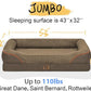 Washable Orthopedic Large Dog Bed - XL Large Dog Bed with Removable Bolsters Cover Foam Support Big Dogs Beds Non-Slip Bottom & Waterproof
