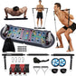HOTWAVE Portable Exercise Equipment with 16 Gym Accessories.20 in 1 Push Up Board Fitness,Resistance Bands with Ab Roller Wheel,Full Body Workout at Home