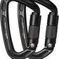 BEIFENG 25KN Auto Locking Carabiner - UIAA Certified Heavy Duty Climbing Carabiners for Rock Climbing, Camping, Rappelling, Hunting, Rescue Equipment - Professional Carabiner Clips (Black)