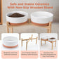 SPUNKYJUNKY Elevated Dog Bowls Ceramic, 8.3'' Dogs Food Water Bowls Raised with Non-Slip Bamboo Stand for Large Sized Breed Microwave Dishwasher Safe - 60 OZ,Pattern White