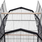 40-Inch Wrought Iron Bird Cage with Open-Top and Rolling Stand, Movable Parrot Cage Pet Bird Flight Cage, 360 Degree View Spacious Interactive Roof Pet Bird House for Medium&Small Birds