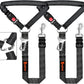 Removable Dog Seat Belt Harness for Car, 3 in 1 Pet Dog Car Seatbelt Leash, Retractable Restraint Secures to Vehicle Headrest & Adjustable Reflective Bungee Dog Seatbelt Tether, Black