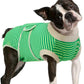 FUAMEY Dog Recovery Suit Male,Dogs Surgery Neuter Suits Puppy Spay Shirts for Female Protect Dog's Skin Anti Licking Abdominal Wounds Doggie Onesie Pet Bodysuit Alternative to Cone Green Stripes L
