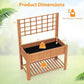 Giantex Raised Garden Bed with Trellis, Wooden Elevated Planter Box with Legs, Drainage Holes for Climbing Plants Vines Vegetables Flowers Herbs, Outdoor Horticulture Planter for Patio Yard (Brown)
